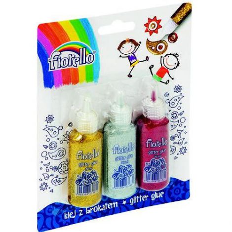 Klej brokatowy Fiorello, 3 kolory x 20 ml