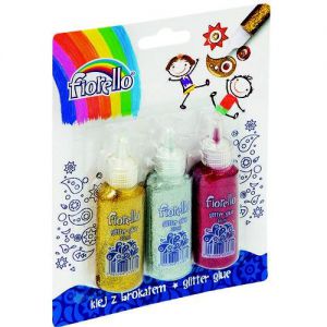 Klej brokatowy Fiorello, 3 kolory x 20 ml