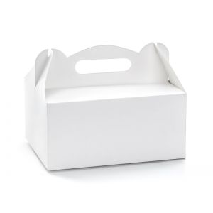 Ozdobne pudełka na ciasto, białe, 19 x 14 x 9 cm, 10 sztuk