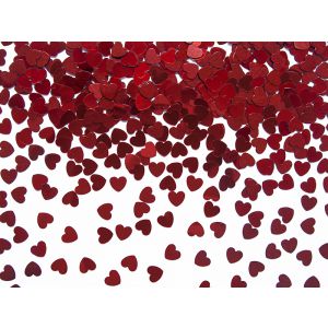 Konfetti PartyDeco Serca, 30g, czerwone