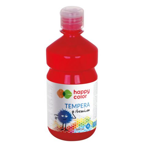 Farba Tempera Happy Color Premium 500ml, Czerwona ciemna