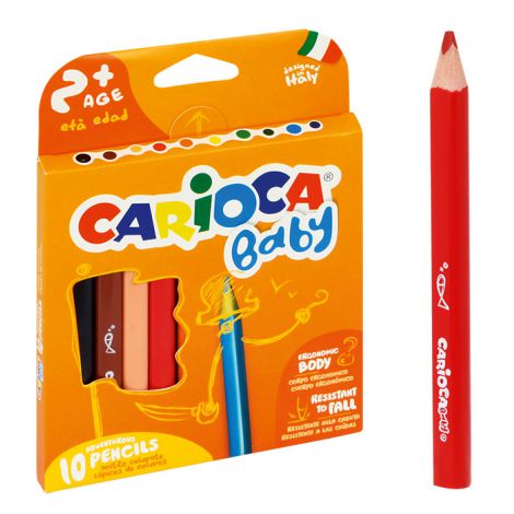 Kredki ołówkowe Carioca Baby, 10 kolorów