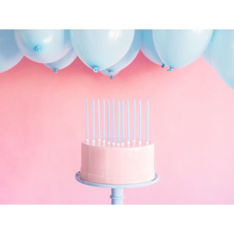 Świeczki urodzinowe gładkie, jasnoniebieskie, 14 cm, 12 sztuk - 3