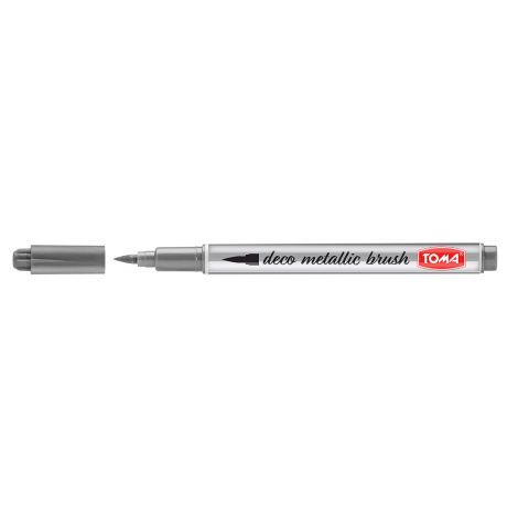 Pisak pędzelkowy Toma Deco Metallic Brush 1.0-3.0mm, Srebrny