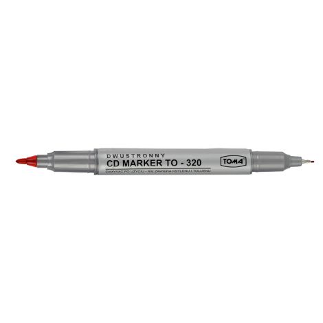 Marker permanentny Toma do CD dwustronny, Czerwony - 2