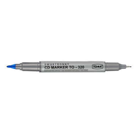 Marker permanentny Toma do CD dwustronny, Niebieski - 2
