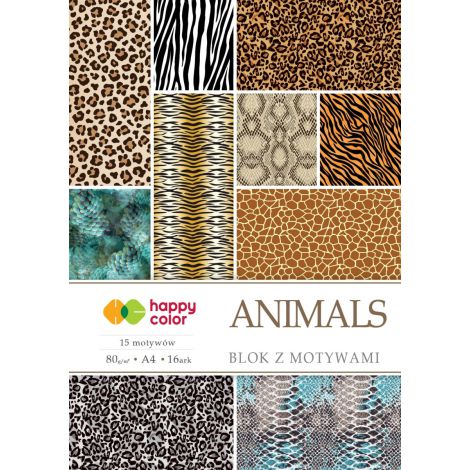 Blok z motywami Happy Color Animals A4/16/80g
