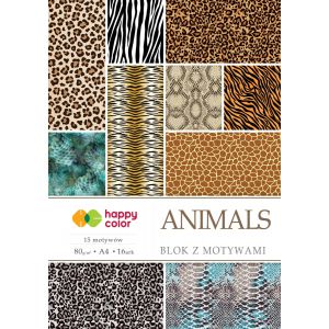 Blok z motywami Happy Color Animals A4/16/80g