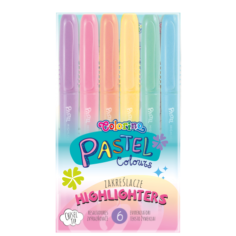 Zakreślacze Colorino pastelowe, 6 kolorów
