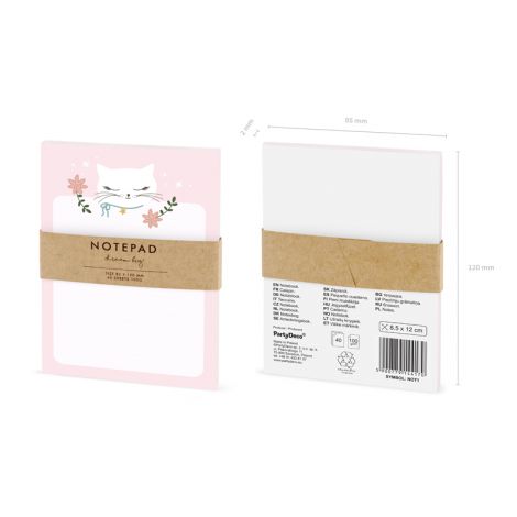 Notes PartyDeco Kotek z wyrywanymi kartkami 8.5x12cm/40/90g - 4