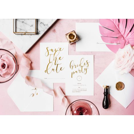 Zaproszenia Save the date, białe, 10 sztuk - 4