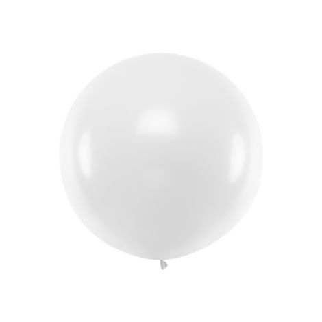 Balon okrągły, 1 m, Pastel White