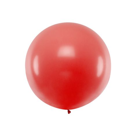 Balon okrągły, 1 m, Pastel Red