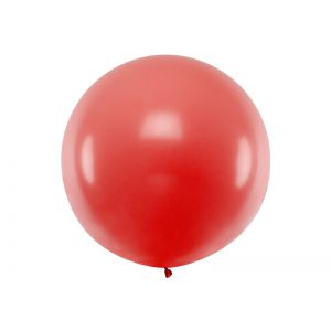 Balon okrągły, 1 m, Pastel Red