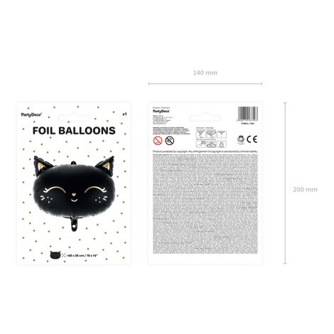 Balon foliowy Kotek, 48x36cm, czarny - 7