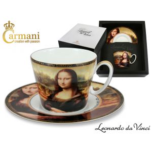 Filiżanka Carmani 250ml ze spodkiem - L. Da Vinci, Mona Lisa