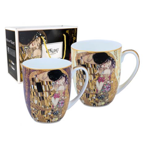 Komplet dwóch kubków Carmani 450ml - G. Klimt, Pocałunek