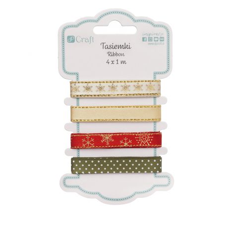 Tasiemki satynowe dpCraft Christmas Time, 4x1m