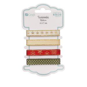 Tasiemki satynowe dpCraft Christmas Time, 4x1m