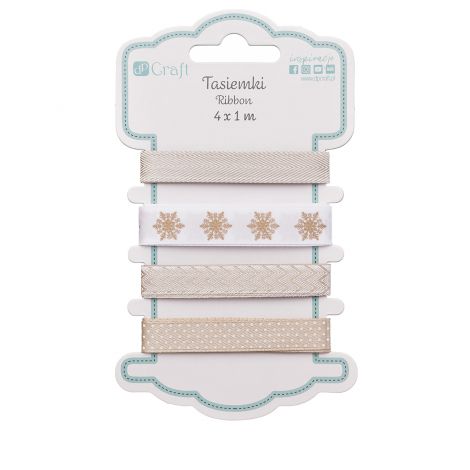 Tasiemki satynowe dpCraft Beige Tones, 4x1m