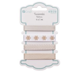 Tasiemki satynowe dpCraft Beige Tones, 4x1m