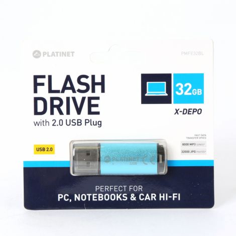 Pendrive Platinet USB 2.0 X-Depo 32GB, Niebieski - 2