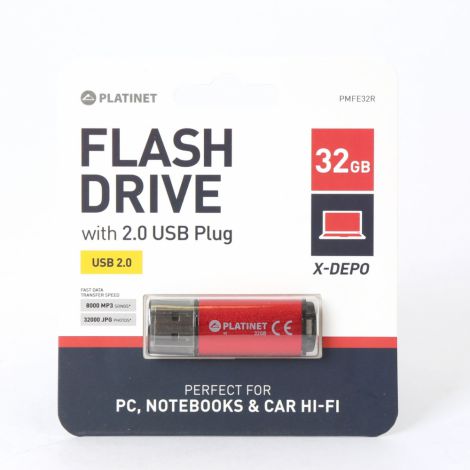 Pendrive Platinet USB 2.0 X-Depo 32GB, Czerwony - 2
