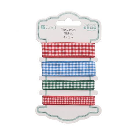 Tasiemki satynowe dpCraft Checked, 4x1m