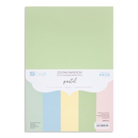 Zestaw papierów dpCraft A4/20/220g, Pastels