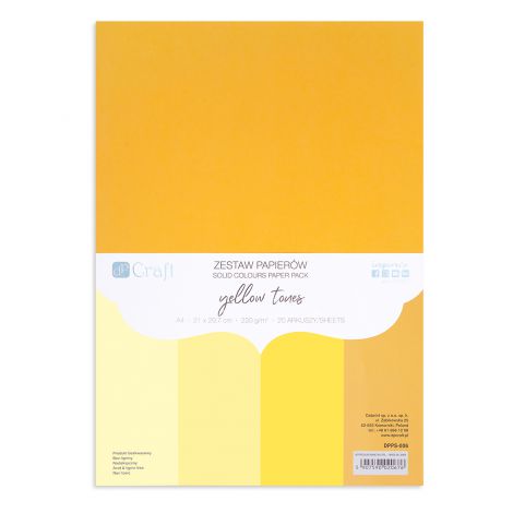Zestaw papierów dpCraft A4/20/220g, Yellow Tones