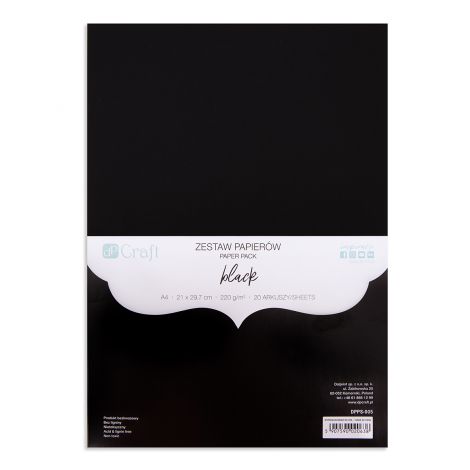 Zestaw papierów dpCraft A4/20/220g, Czarny