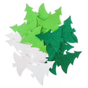 Naklejki z pianki dpCraft Brokat Choinki, 30szt