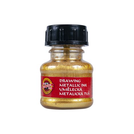 Tusz kreślarski Koh-i-Noor Metalik 20g, Złoty