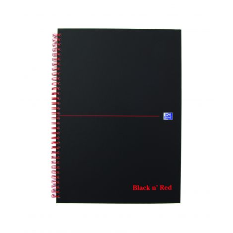 Kołozeszyt Oxford Black N'Red A5/70 kratka