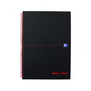 Kołozeszyt Oxford Black N'Red A5/70 kratka