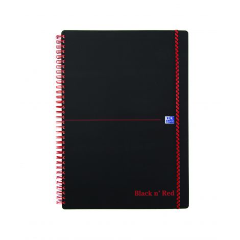 Kołozeszyt Oxford Black N'Red A4/70 kratka