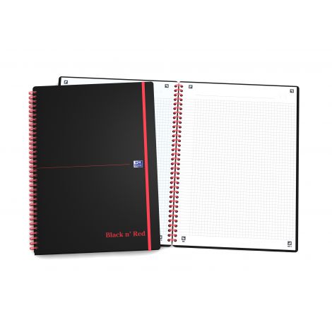 Kołozeszyt Oxford Black N'Red A4/70 kratka - 2