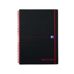 Kołozeszyt Oxford Black N'Red A4/70 kratka