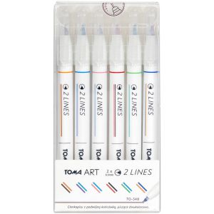 Cienkopisy Toma 2-Lines 6x2 kolory