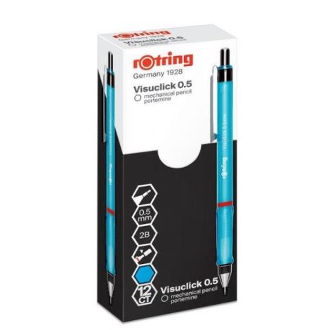 Ołówek automatyczny rOtring Visuclick, 0.5mm, Neon niebieski/różowy/pomarańczowy/zielony - 4