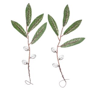 Gałązki Oliwne dpCraft Efekt Lodu z kryształami 19cm, 2szt