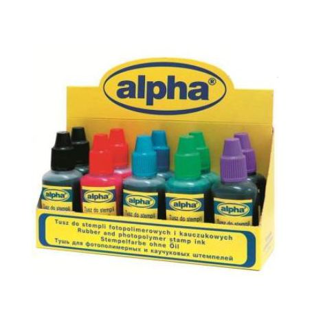 Tusz do stempli metalowych Alpha olejowy 22ml, Czerwony - 2