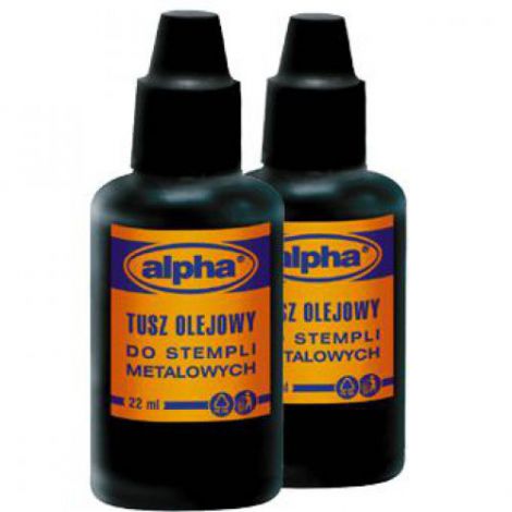 Tusz do stempli metalowych Alpha olejowy 22ml, Czerwony