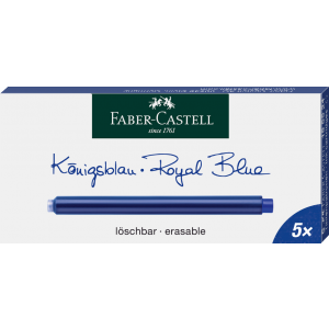 Naboje atramentowe Faber-Castell, długie, niebieskie, 5 sztuk