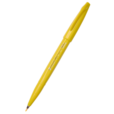 Pisak pędzelkowy Pentel Brush Sign Pen do kaligrafii, Żółty