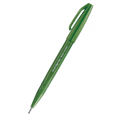Zestaw pisaków pędzelkowych Pentel do kaligrafii i liternictwa Zielone, 4 kolory - 3