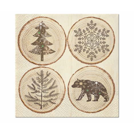 Serwetki Wood Slice 33x33 cm 20 szt.