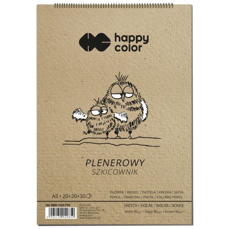 Szkicownik na spirali Happy Color Plenerowy A5/70/80-90g