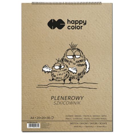 Szkicownik na spirali Happy Color Plenerowy A4/70//80-90g