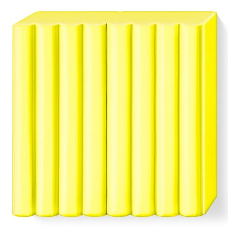 Kostka FIMO leather effect 57g, neon żółty, masa termoutwardzalna - 2